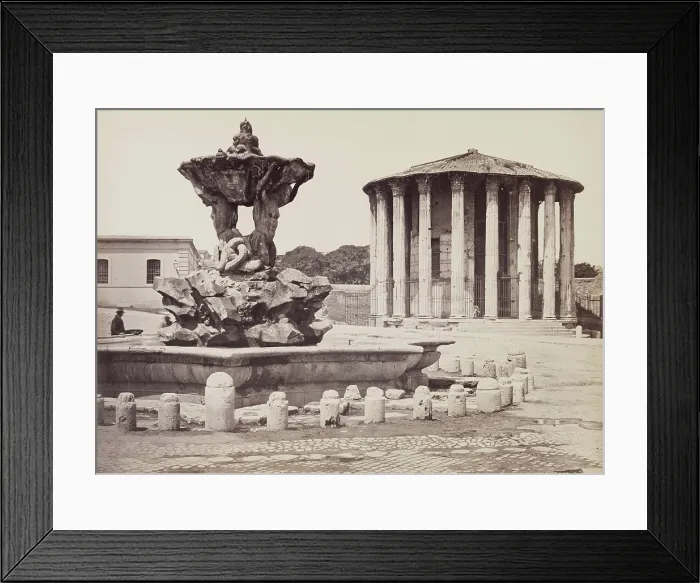 Framed Print : Temple of Hercules Victor and Fountain of the Tritons, late 19th century. Creator: Unknown Framed Print : Temple of Hercules Victor and Fountain of the Tritons, late 19th century. Creator: Unknown