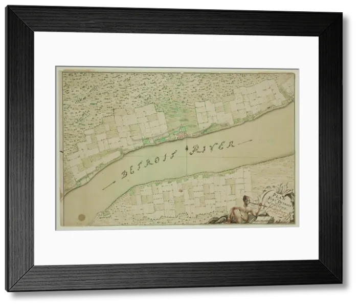 Framed Print : Fort Detroit and Its Environs, between 1763 and 1764. Creator: John Montresor Framed Print : Fort Detroit and Its Environs, between 1763 and 1764. Creator: John Montresor