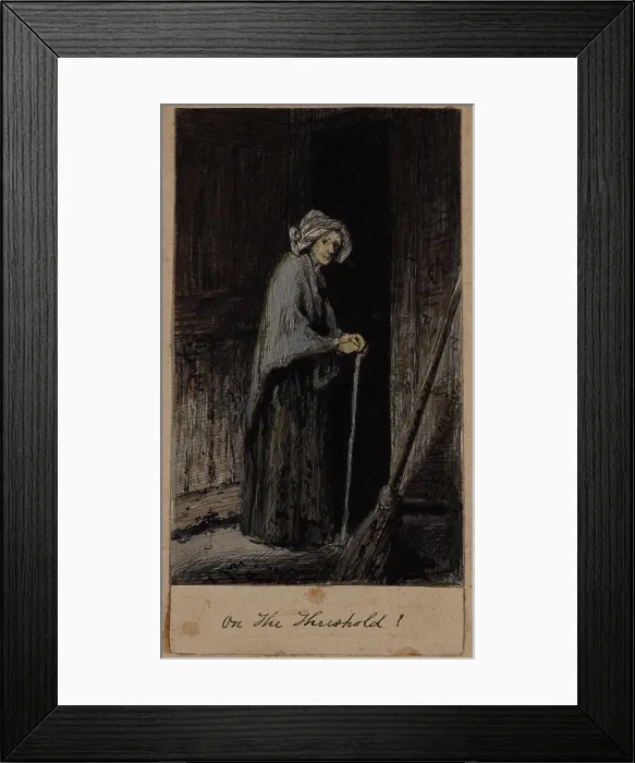 Framed Print : Old Woman with Cane, c1860-1895. Creator: Thomas Hovenden Framed Print : Old Woman with Cane, c1860-1895. Creator: Thomas Hovenden