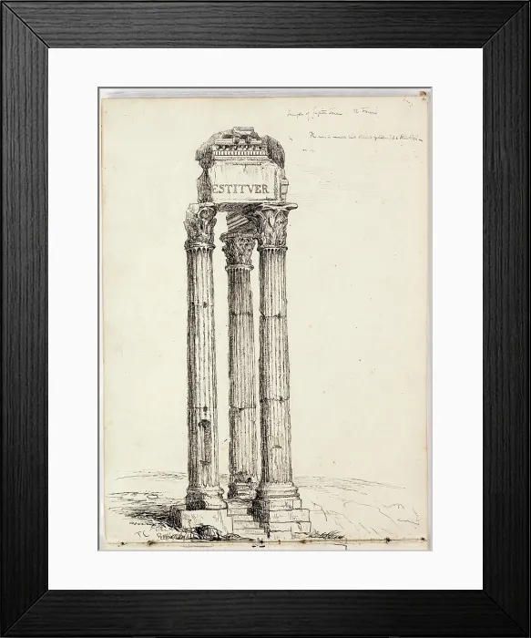 Framed Print : Temple of Vespasian, Called the Temple of Jupiter Tonans, Roman, Forum, c1831. Creator: Thomas Cole Framed Print : Temple of Vespasian, Called the Temple of Jupiter Tonans, Roman, Forum, c1831. Creator: Thomas Cole