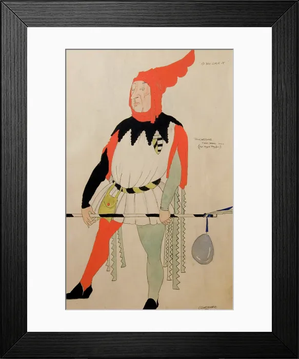 Framed Print : Costume Design for Touchstone in As You Like It, Act I, c1919. Creator: Claud Lovat Fraser Framed Print : Costume Design for Touchstone in As You Like It, Act I, c1919. Creator: Claud Lovat Fraser