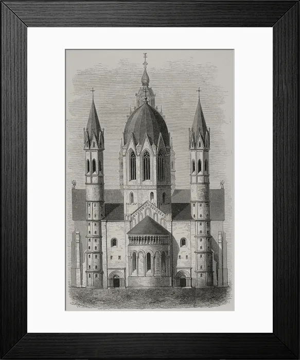 Framed Print : Exterior of Mainz Cathedral, Germany, 1877. Creator: Unknown Framed Print : Exterior of Mainz Cathedral, Germany, 1877. Creator: Unknown