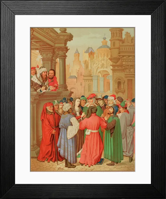 Framed Print : St Catherine surrounded by the Doctors of Alexandria, c1510-1520, (1878). Creator: Unknown Framed Print : St Catherine surrounded by the Doctors of Alexandria, c1510-1520, (1878). Creator: Unknown