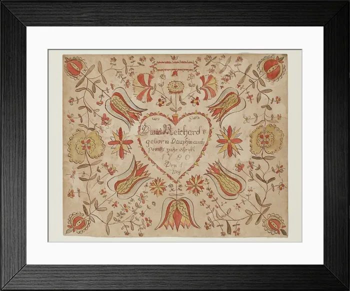 Framed Print : Birth Certificate for Daniel Reichard, 1780. Creator: Unknown Framed Print : Birth Certificate for Daniel Reichard, 1780. Creator: Unknown