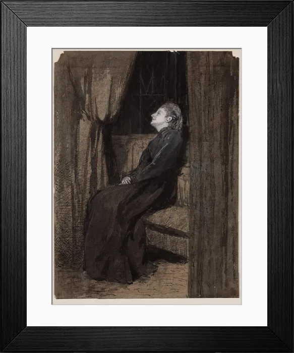 Framed Print : Seated Woman, between 1860 and 1895. Creator: Thomas Hovenden Framed Print : Seated Woman, between 1860 and 1895. Creator: Thomas Hovenden