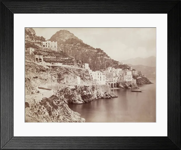Framed Print : Cape Atrani Panorama, near Amalfi, c1880. Creator: Giacomo Brogi