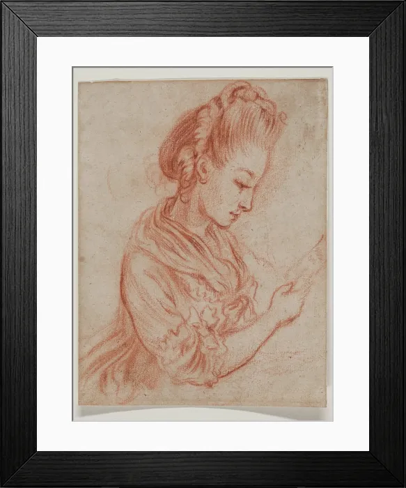 Framed Print : Woman Reading a Letter, between 1775 and 1780. Creator: Unknown Framed Print : Woman Reading a Letter, between 1775 and 1780. Creator: Unknown