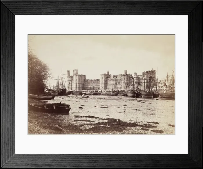 Framed Print : Caernarvon Castle from the West, between 1870 and 1880. Creator: James Valentine Framed Print : Caernarvon Castle from the West, between 1870 and 1880. Creator: James Valentine