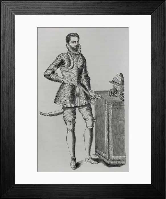Framed Print : Portrait of the French Prince Francis of France, (1554-1584), Duke of Alencon (1877). Creator: Unknown Framed Print : Portrait of the French Prince Francis of France, (1554-1584), Duke of Alencon (1877). Creator: Unknown