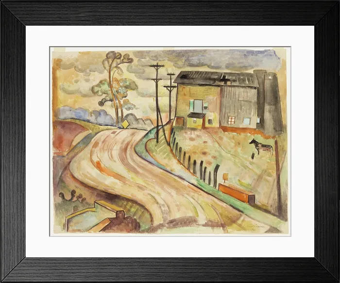 Framed Print : Gray Silos, 1936. Creator: William Sommer Framed Print : Gray Silos, 1936. Creator: William Sommer