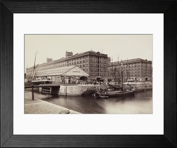 Framed Print : Warehouse, Waterloo Docks, Liverpool, between 1870 and 1880. Creator: Francis Frith Framed Print : Warehouse, Waterloo Docks, Liverpool, between 1870 and 1880. Creator: Francis Frith