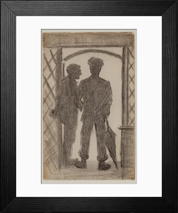 Framed Print : Two Figures in a Doorway, between 1860 and 1897. Creator: Homer Dodge Martin