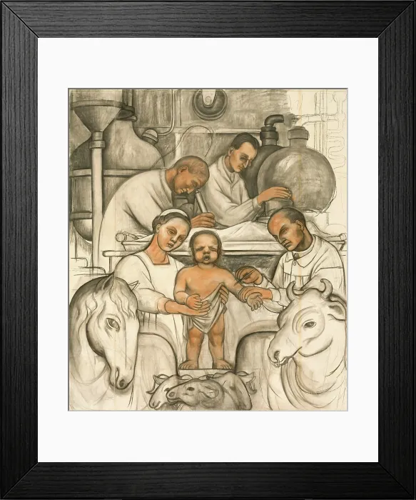 Framed Print : Vaccination, 1932. Creator: Diego Rivera Framed Print : Vaccination, 1932. Creator: Diego Rivera