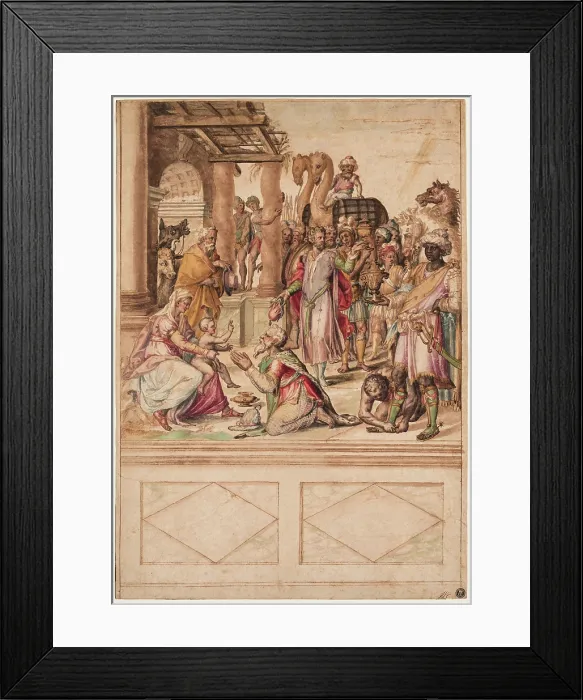 Framed Print : Adoration of the Magi, after 1546. Creator: School of Clovio Framed Print : Adoration of the Magi, after 1546. Creator: School of Clovio