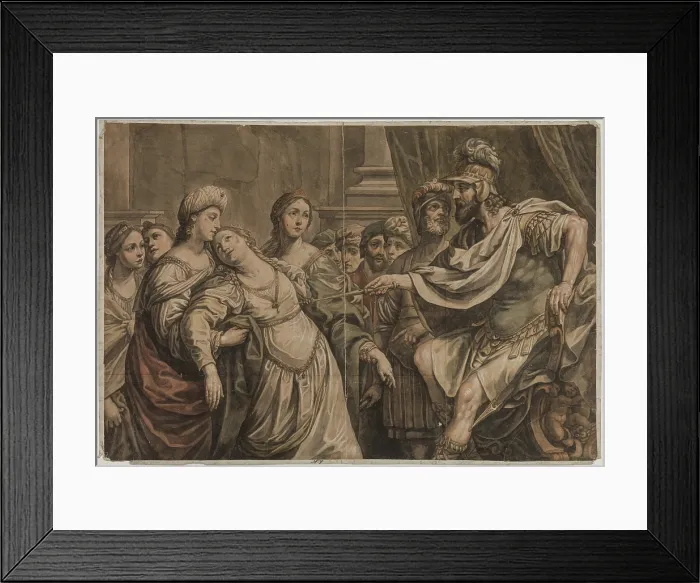Framed Print : Esther Before Ahasuerus, late 17th century. Creator: Louis Cheron Framed Print : Esther Before Ahasuerus, late 17th century. Creator: Louis Cheron