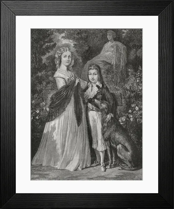 Framed Print : Portrait of two of the children of Louis XVI of France, (1754-1793) and Marie-Antoinette... 1876. Creators: Hippolyte de la Charlerie, Pannemaker Framed Print : Portrait of two of the children of Louis XVI of France, (1754-1793) and Marie-Antoinette... 1876. Creators: Hippolyte de la Charlerie, Pannemaker