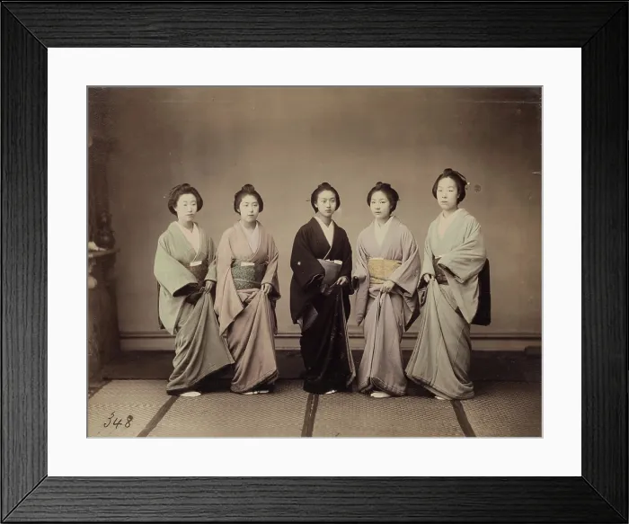 Framed Print : Formal Portrait of Five Women, c1885. Creator: Unknown Framed Print : Formal Portrait of Five Women, c1885. Creator: Unknown