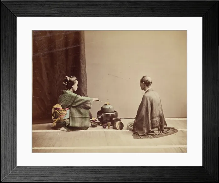 Framed Print : Tea Ceremony, c1885. Creator: Unknown Framed Print : Tea Ceremony, c1885. Creator: Unknown