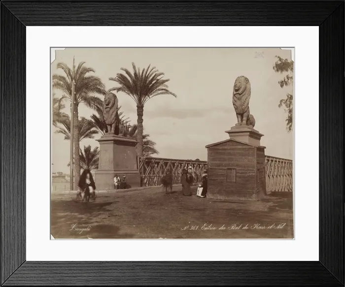 Framed Print : Entrance to Kasr-en-Nile Bridge, Cairo, 19th century. Creator: Zangaki Framed Print : Entrance to Kasr-en-Nile Bridge, Cairo, 19th century. Creator: Zangaki