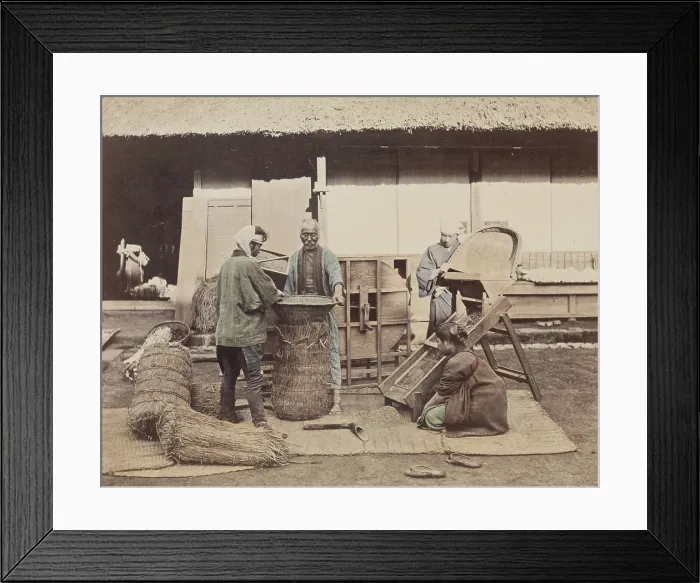 Framed Print : Sacking Grain, c1885. Creator: Unknown Framed Print : Sacking Grain, c1885. Creator: Unknown