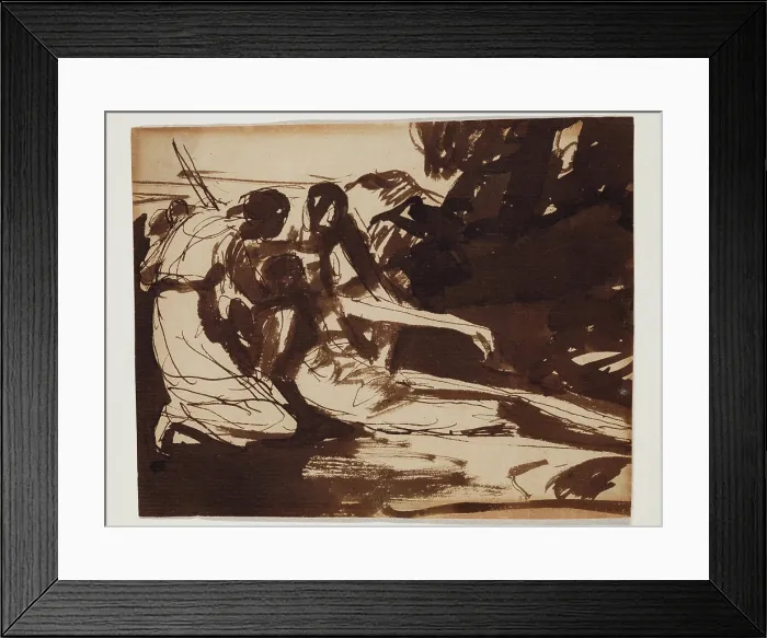 Framed Print : Erminia and Vafrino Ministering to the Wounded Tancred, c1776. Creator: George Romney