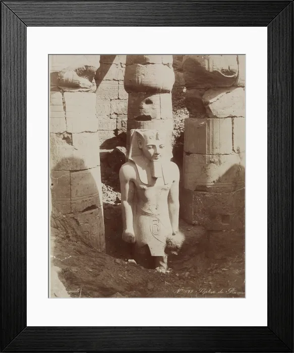 Framed Print : Colossal Statue of Ramesses II in the First Court of the Temple at Luxor, 19th century. Creator: Zangaki Framed Print : Colossal Statue of Ramesses II in the First Court of the Temple at Luxor, 19th century. Creator: Zangaki
