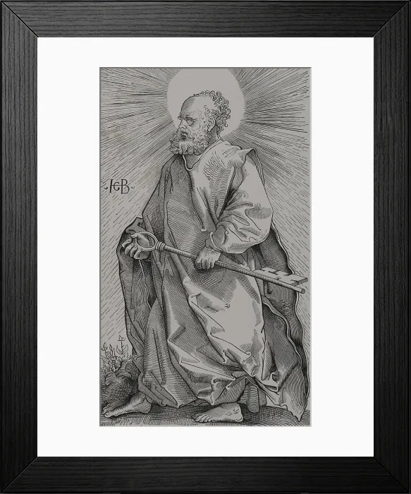 Framed Print : Saint Peter, (1st century BC - 67 AD), one of the apostles of Jesus of Nazareth, 1519 ( 1877). Creator: Unknown Framed Print : Saint Peter, (1st century BC - 67 AD), one of the apostles of Jesus of Nazareth, 1519 ( 1877). Creator: Unknown