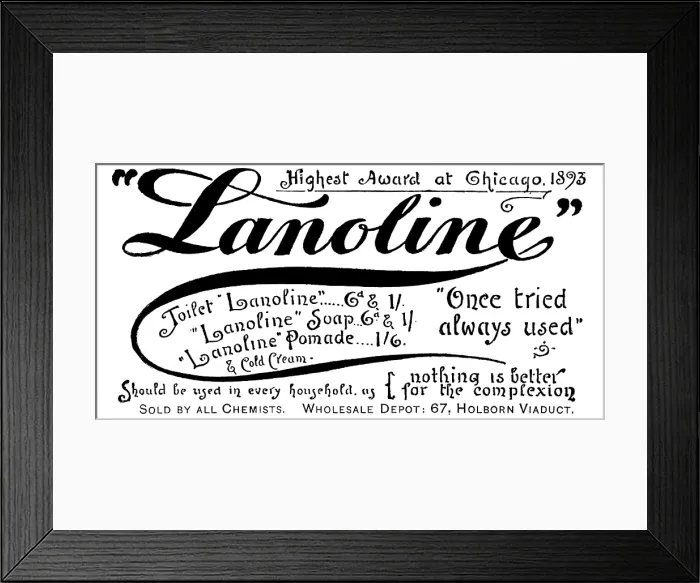 Framed Print : Advertisement for Lanoline, 1895. Creator: Unknown Framed Print : Advertisement for Lanoline, 1895. Creator: Unknown