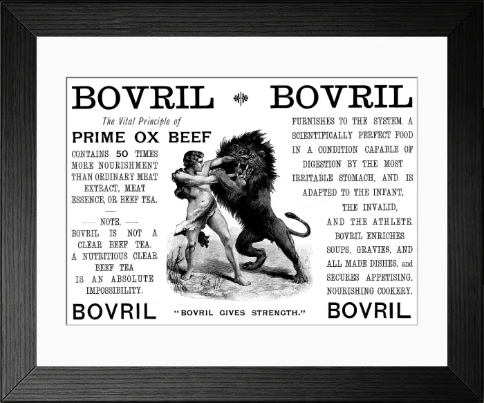 Framed Print : Advertisement for Bovril, 1895. Creator: Unknown Framed Print : Advertisement for Bovril, 1895. Creator: Unknown