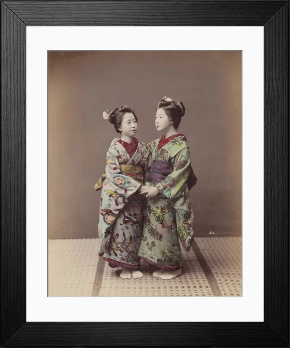 Framed Print : Two Geishas, c1885. Creator: Unknown Framed Print : Two Geishas, c1885. Creator: Unknown