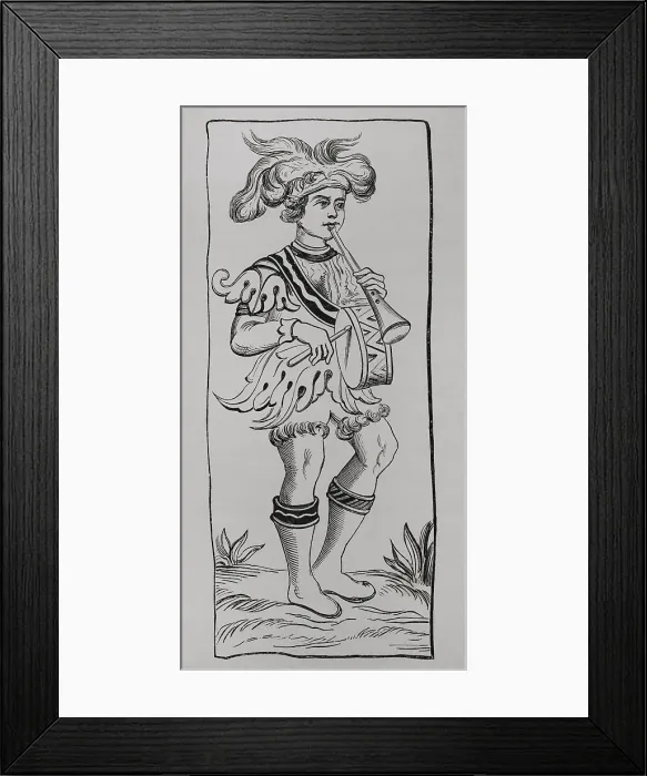 Framed Print : The Fool, Tarot Deck, 15th century, (1877). Creator: Unknown Framed Print : The Fool, Tarot Deck, 15th century, (1877). Creator: Unknown