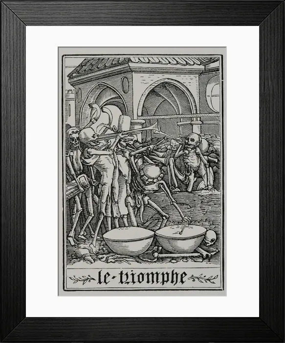 Framed Print : The Triumph - Bones of all the dead, 1538, (1877). Creators: Unknown, Hans Holbein the Younger Framed Print : The Triumph - Bones of all the dead, 1538, (1877). Creators: Unknown, Hans Holbein the Younger
