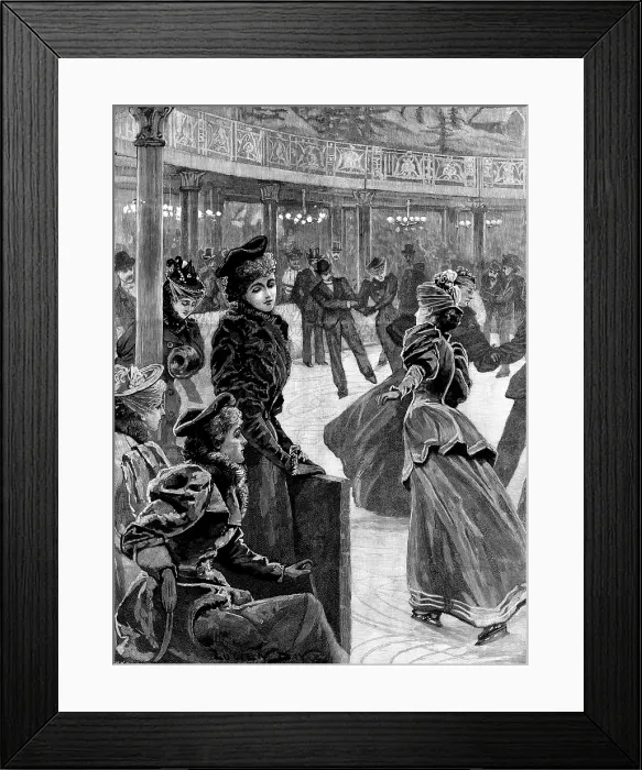 Framed Print : Real Ice Skating-Rink, Niagara Hall, Westminster, 1895. Creator: P Naumann Framed Print : Real Ice Skating-Rink, Niagara Hall, Westminster, 1895. Creator: P Naumann