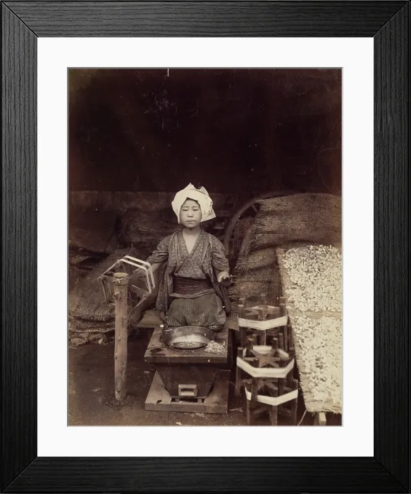 Framed Print : Making Raw Silk, c.between 1885 and 1900. Creator: Unknown Framed Print : Making Raw Silk, c.between 1885 and 1900. Creator: Unknown