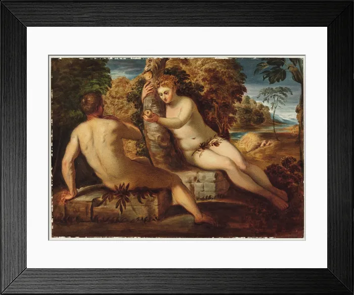 Framed Print : Adam Tempted by Eve, 1836. Creator: George Lethbridge Saunders Framed Print : Adam Tempted by Eve, 1836. Creator: George Lethbridge Saunders