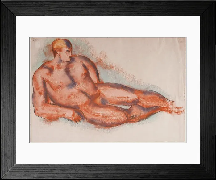 Framed Print : Seated Male Nude, 1923. Creator: Marsden Hartley Framed Print : Seated Male Nude, 1923. Creator: Marsden Hartley