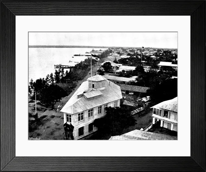 Framed Print : Arrival, and Subsequent Death, of Lady Carter at Lagos: general view of Lagos...the marina, 1895. Creator: George Meisenbach Framed Print : Arrival, and Subsequent Death, of Lady Carter at Lagos: general view of Lagos...the marina, 1895. Creator: George Meisenbach