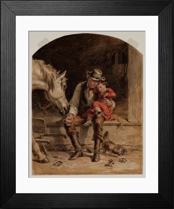 Framed Print : Feeding the Horse, 19th century. Creator: Felix Octavius Carr Darley Framed Print : Feeding the Horse, 19th century. Creator: Felix Octavius Carr Darley