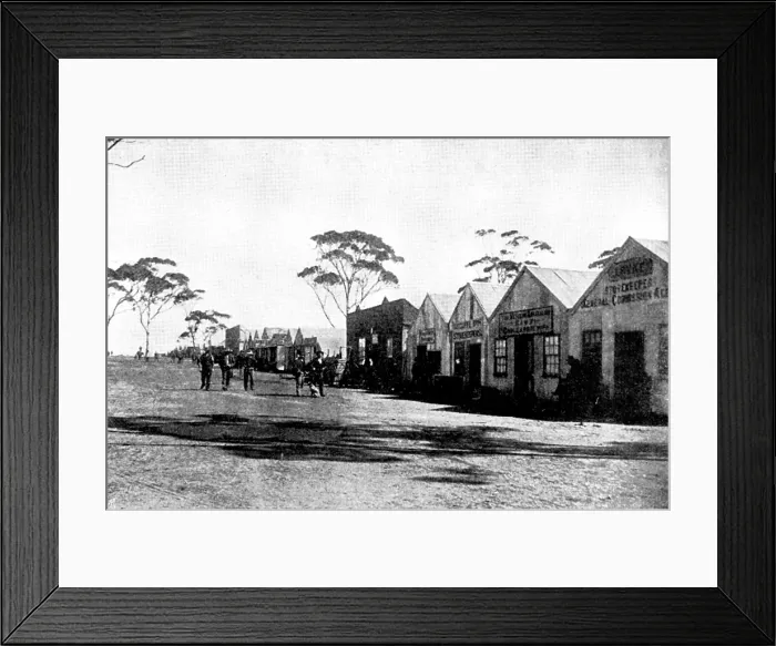 Framed Print : The Coolgardie Goldfields: a street in Coolgardie, 1895. Creator: Unknown Framed Print : The Coolgardie Goldfields: a street in Coolgardie, 1895. Creator: Unknown