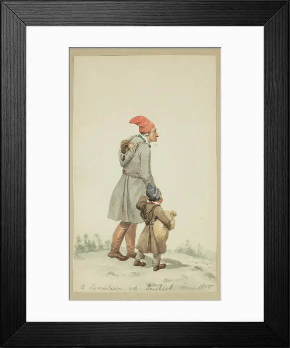 Framed Print : An Old Canadian and Child, 1815. Creator: Unknown Framed Print : An Old Canadian and Child, 1815. Creator: Unknown