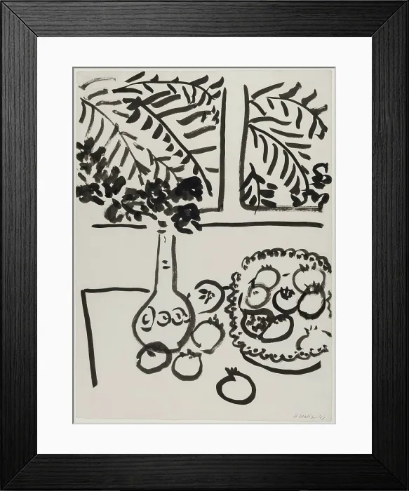 Framed Print : Still Life with Fruit and Flowers, 1947. Creator: Henri Matisse Framed Print : Still Life with Fruit and Flowers, 1947. Creator: Henri Matisse