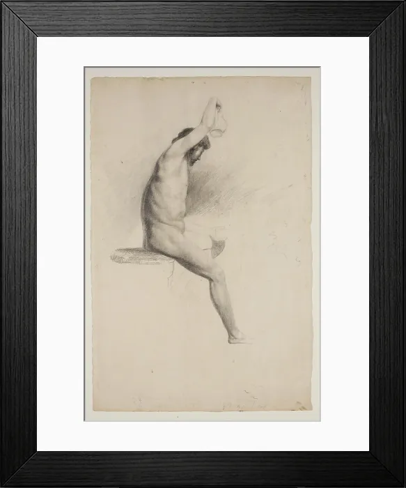 Framed Print : Nude Seated Male Figure, c1832. Creator: Thomas Cole Framed Print : Nude Seated Male Figure, c1832. Creator: Thomas Cole