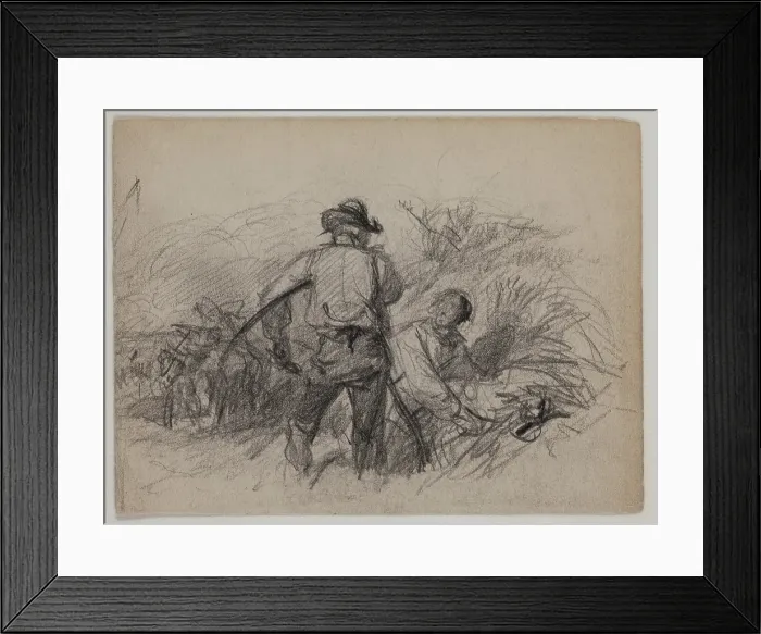Framed Print : Two Men, late 19th century. Creator: Felix Octavius Carr Darley Framed Print : Two Men, late 19th century. Creator: Felix Octavius Carr Darley