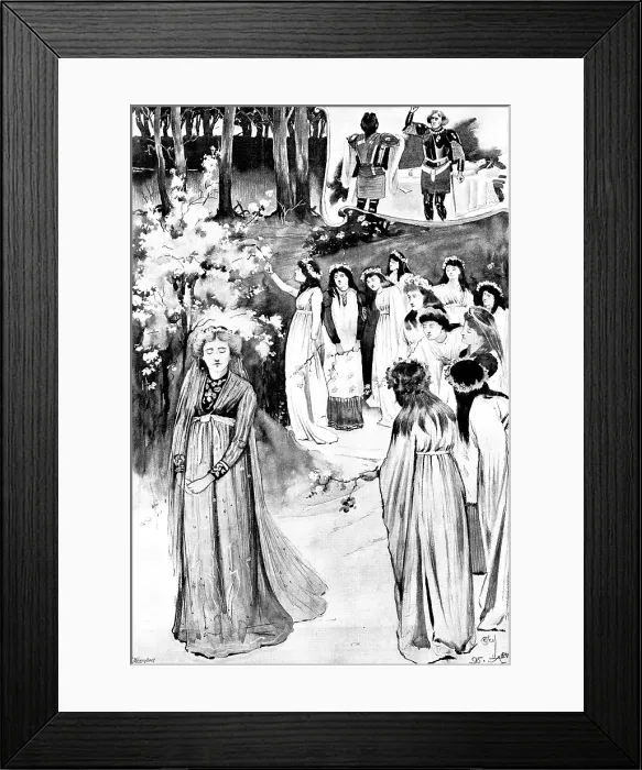 Framed Print : 'King Arthur, ' at the Lyceum: the Queen's Maying in the Whitethorn Wood, 1895