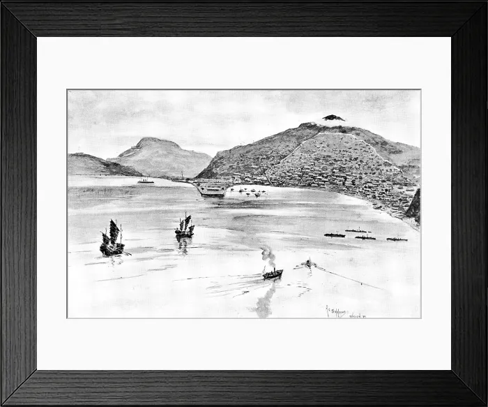 Framed Print : The War in Eastern Asia: inside Port Arthur Harbour, 1895. Creator: Unknown Framed Print : The War in Eastern Asia: inside Port Arthur Harbour, 1895. Creator: Unknown
