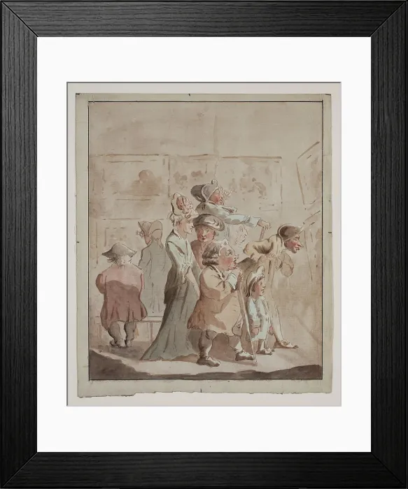 Framed Print : An Exhibition of Paintings, late 18th century. Creator: Unknown Framed Print : An Exhibition of Paintings, late 18th century. Creator: Unknown