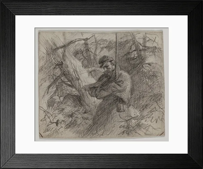 Framed Print : Soldier in Forest, late 19th century. Creator: Felix Octavius Carr Darley Framed Print : Soldier in Forest, late 19th century. Creator: Felix Octavius Carr Darley