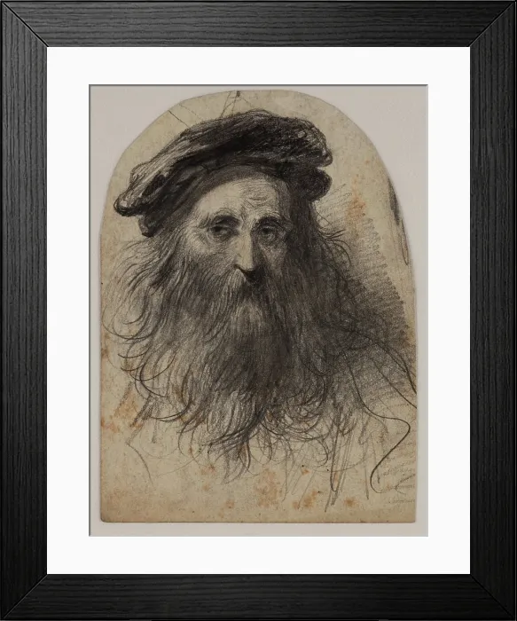 Framed Print : Head of a Bearded Man, late 19th century. Creator: Felix Octavius Carr Darley Framed Print : Head of a Bearded Man, late 19th century. Creator: Felix Octavius Carr Darley