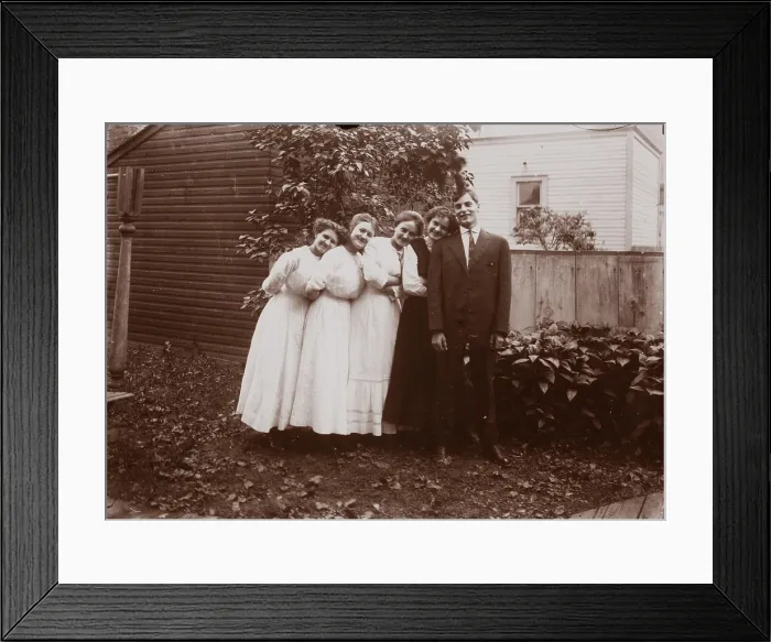 Framed Print : Untitled (Herbert Hotter and Girlfriends, Detroit, Michigan), between 1910 and 1935, printed c1975. Creator: Wendell Hotter Framed Print : Untitled (Herbert Hotter and Girlfriends, Detroit, Michigan), between 1910 and 1935, printed c1975. Creator: Wendell Hotter