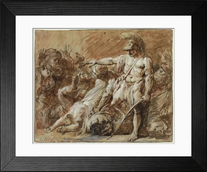Framed Print : Odysseus Ordering Telemachus to Cleanse the Hall of the Dead, c1781. Creator: Jacques Gamelin Framed Print : Odysseus Ordering Telemachus to Cleanse the Hall of the Dead, c1781. Creator: Jacques Gamelin